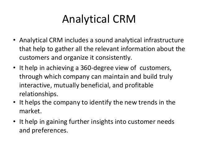 Operational And Analytical CRM