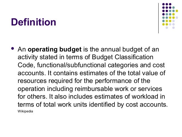 Operational budgeting