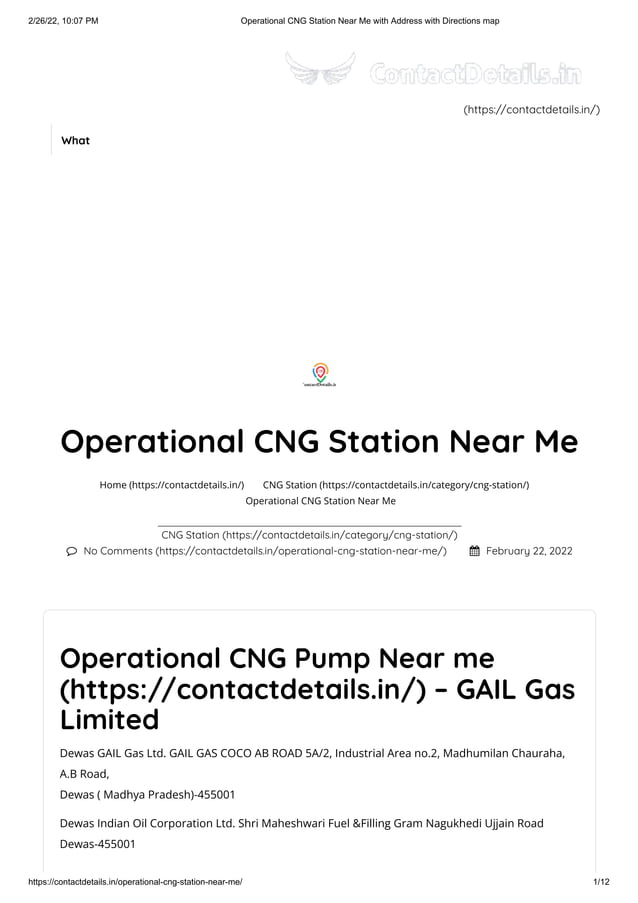 Operational cng pump near me with address with directions map