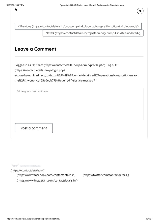 Operational cng pump near me with address with directions map