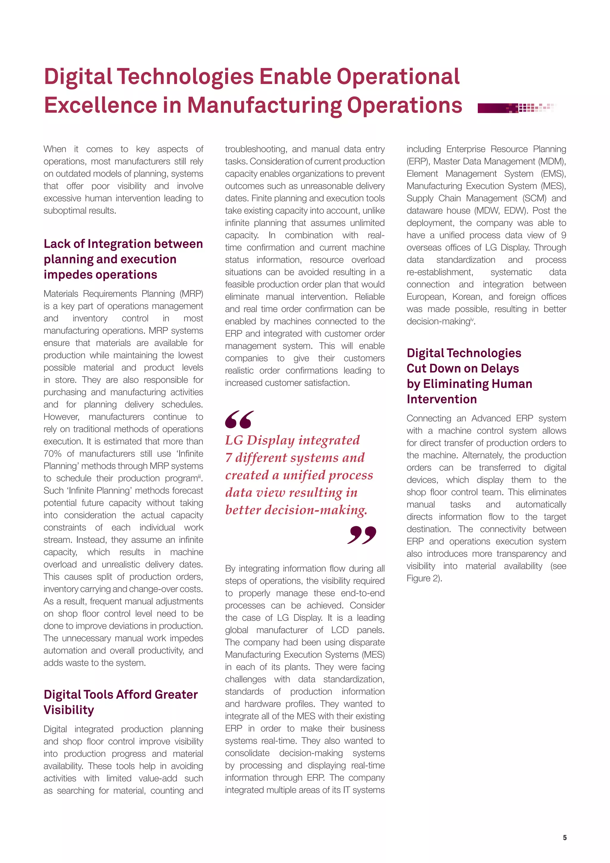 Operational excellence through digital in manufacturing industries ...