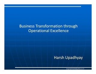 Operational excellence through lean & six sigma | PDF