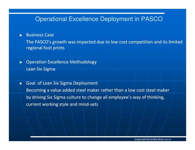 Operational excellence through lean & six sigma | PDF