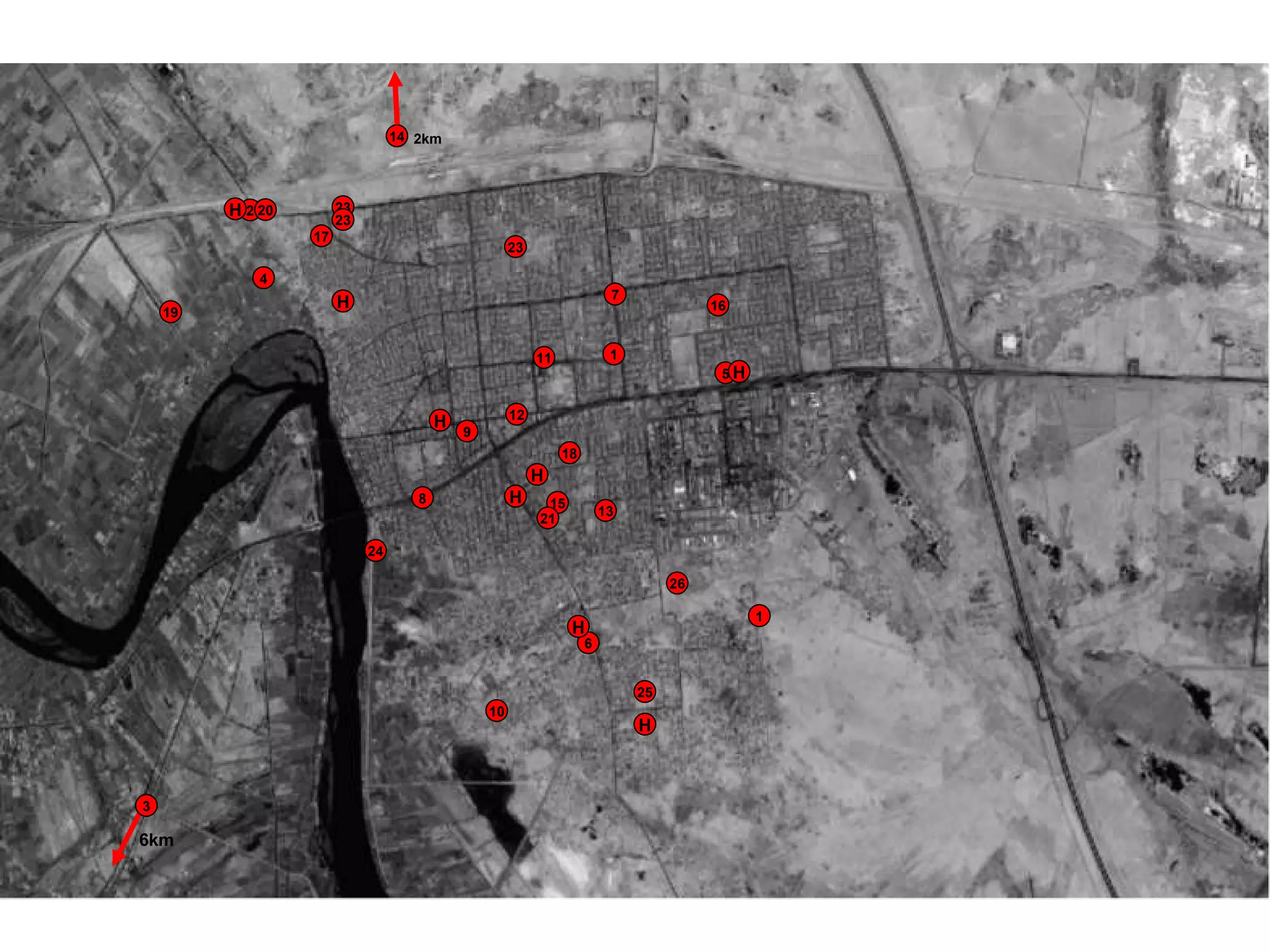 8 9 2 4 7 1 5 1 6 10 3 6km 11 12 13 14 2km 15 16 17 18 19 20 21 H H H H H 23 23 23 24 H 25 H 26 H 