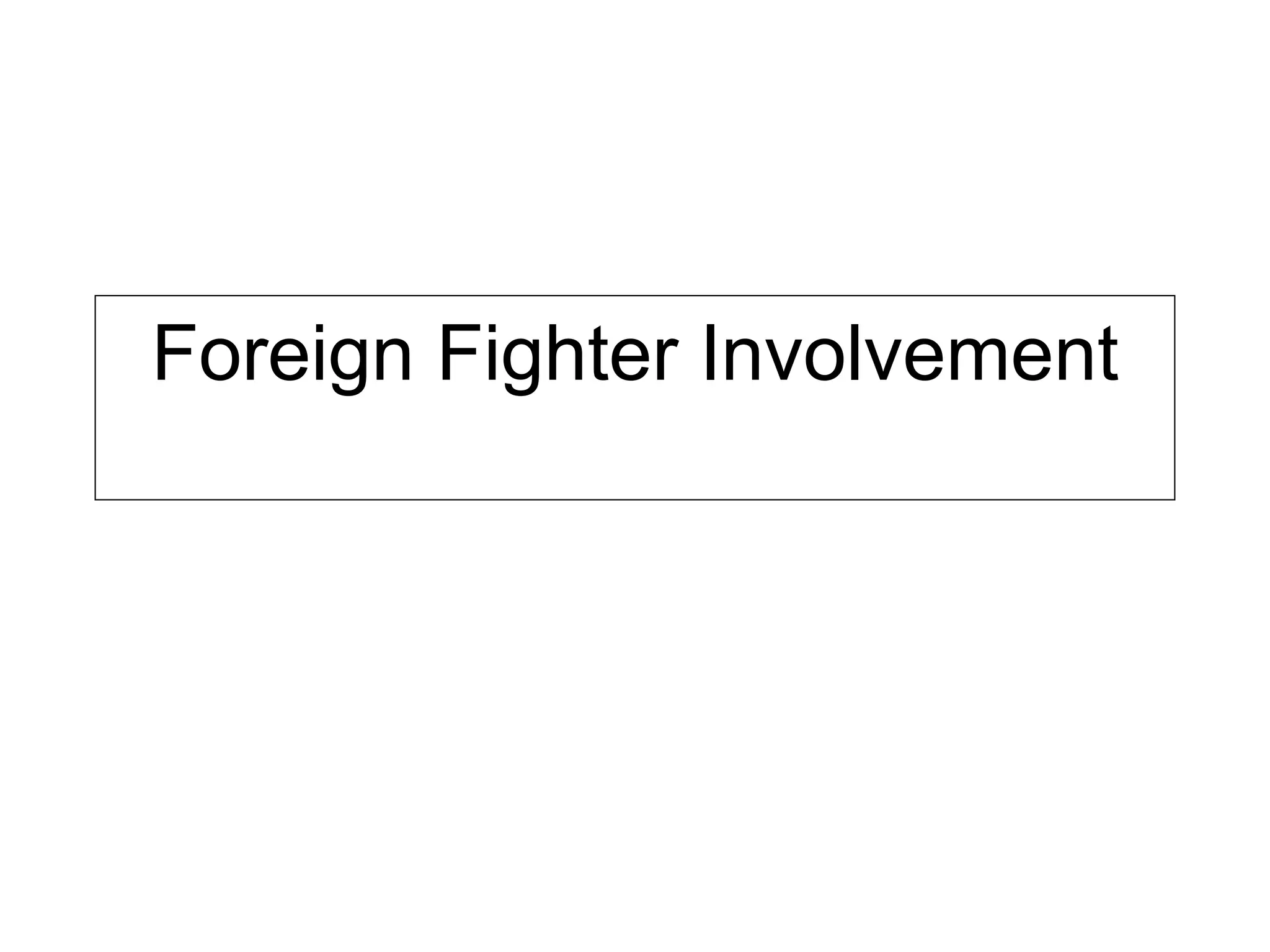 Foreign Fighter Involvement 