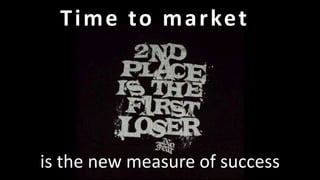 Time to market 
is the new measure of success 
 