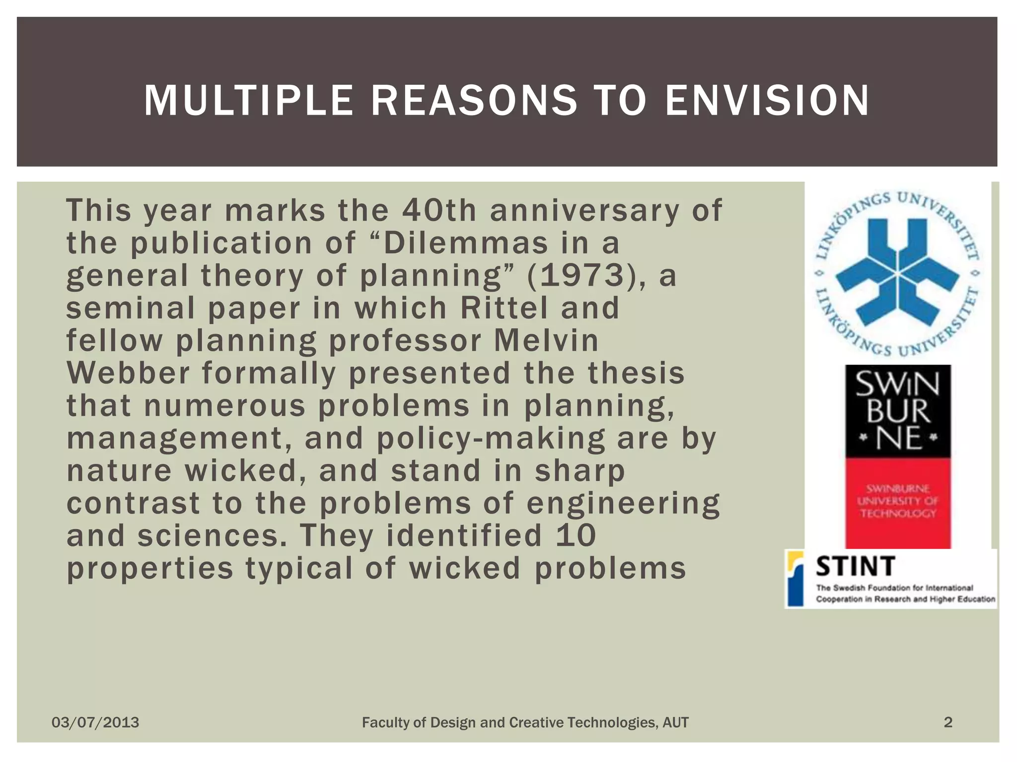 Operationalizing wicked problem solving to create desirable futures | PPTX