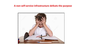 A	non	self-service	infrastructure	defeats	the	purpose
 