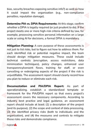 Operationalizing Privacy Impact Assessments(PIAs & DPIAs) | PDF