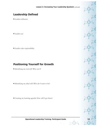 Leader Guide Example Operational Leadership Participant Guide Sample | PDF