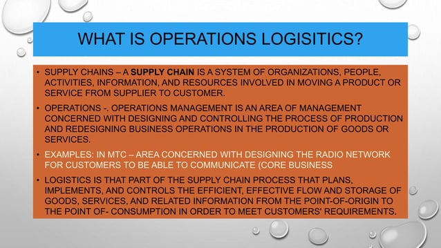Operational logistics management | PPT