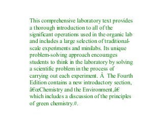 Read Operational Anic Chemistry 4th Edition John W Lehman Fu