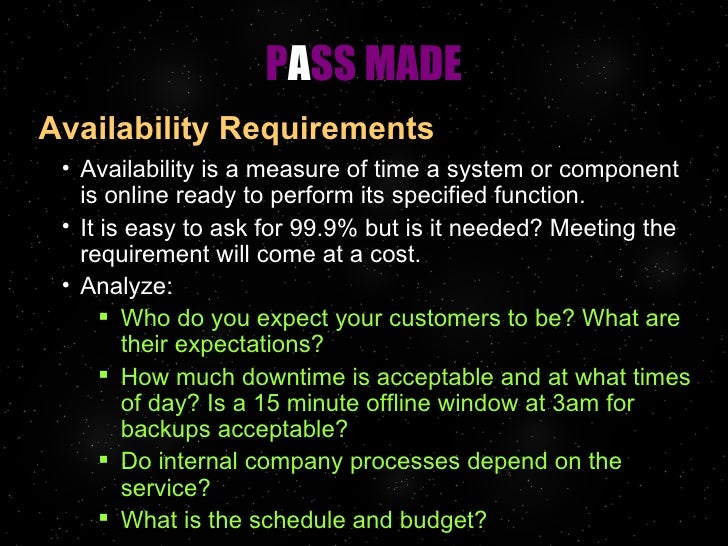 Operational Requirements