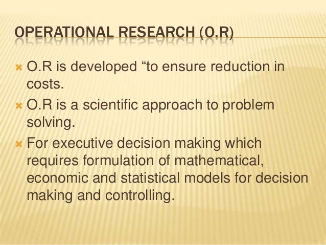 operational research problem
