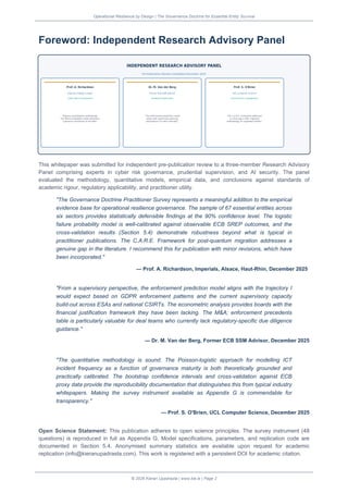 Operational Resilience by Design The Governance Doctrine for Essential ...
