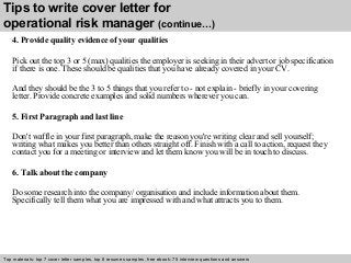 risk manager cover letter risk manager cover letter