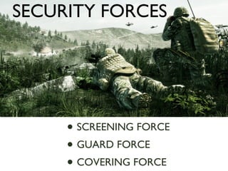 SCREENING FORCE GUARD FORCE COVERING FORCE SECURITY FORCES 
