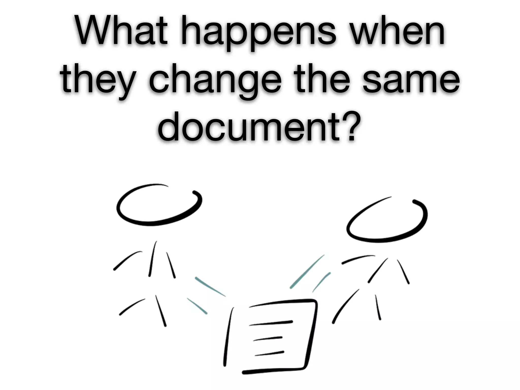 What happens when
they change the same
     document?
 