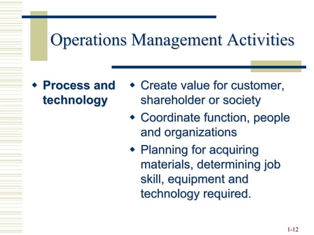 Operation And Competitiveness PPT