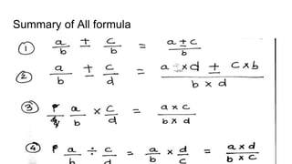 Summary of All formula