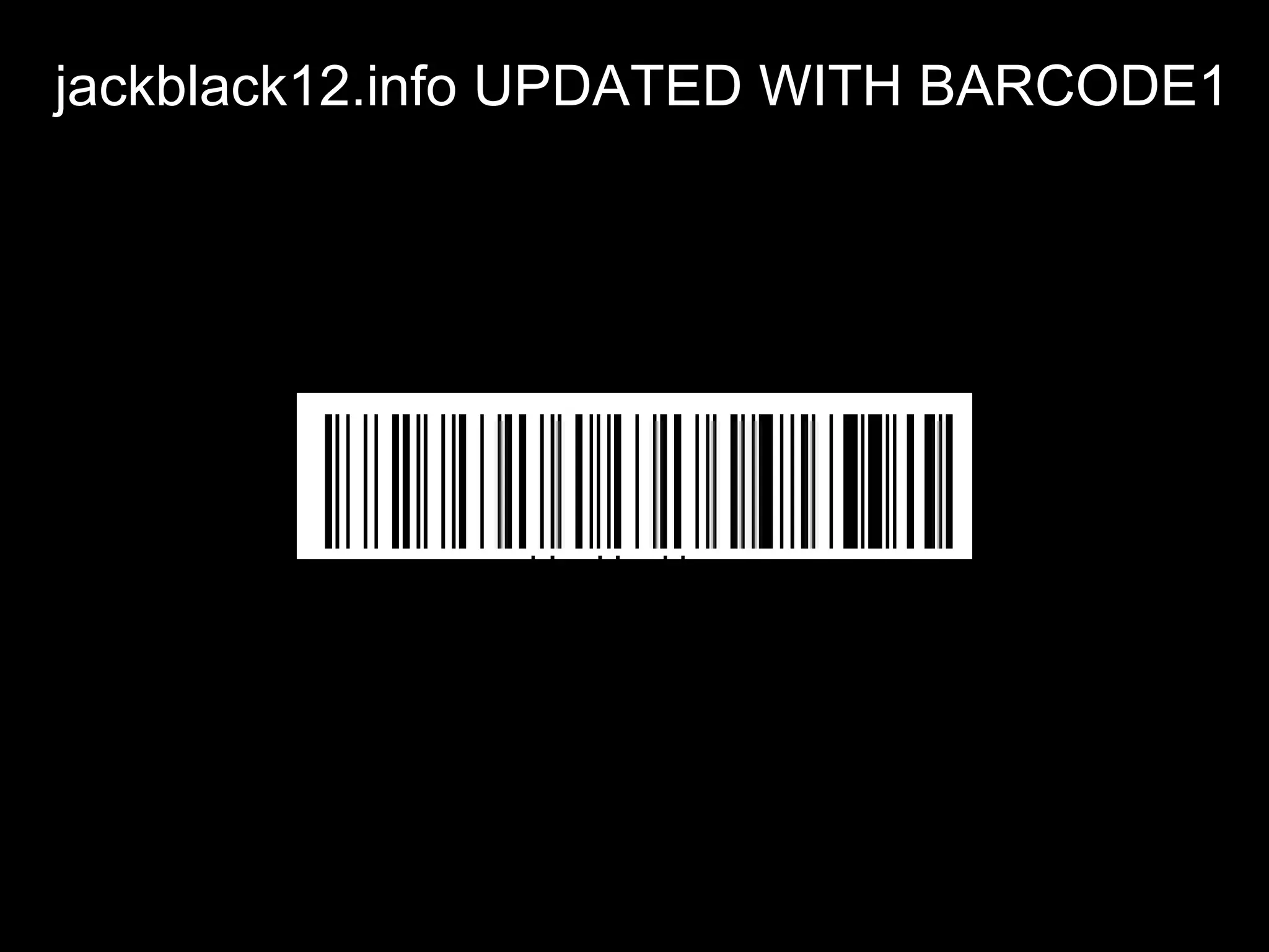 jackblack12.info UPDATED WITH BARCODE1 