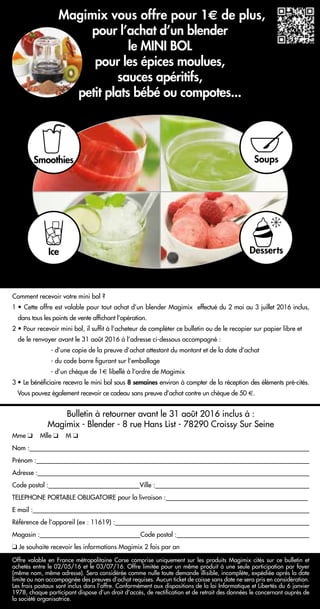 Operation Blender Magimix 16 Mini Bol Magimix Offert Habiague