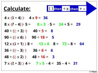 Mastering the Order of Operations: BIDMAS and Calculations | PPTX