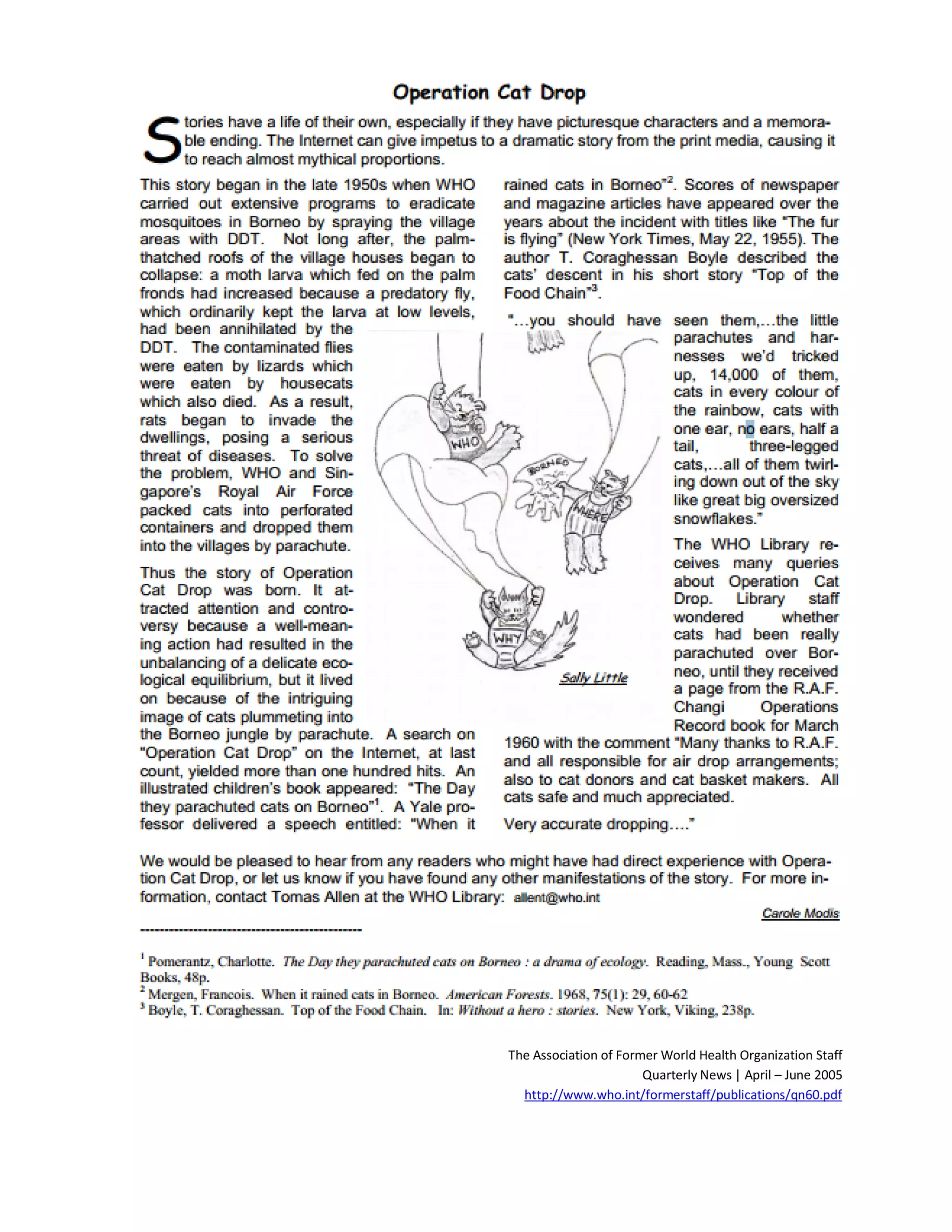 Operation Cat Drop - WHO | PDF