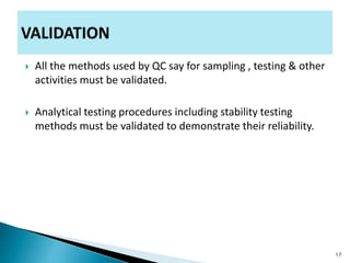 design & operation of QC lab by nikita kakad | PPTX