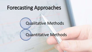 Forecasting Approaches
Qualitative Methods
Quantitative Methods
 