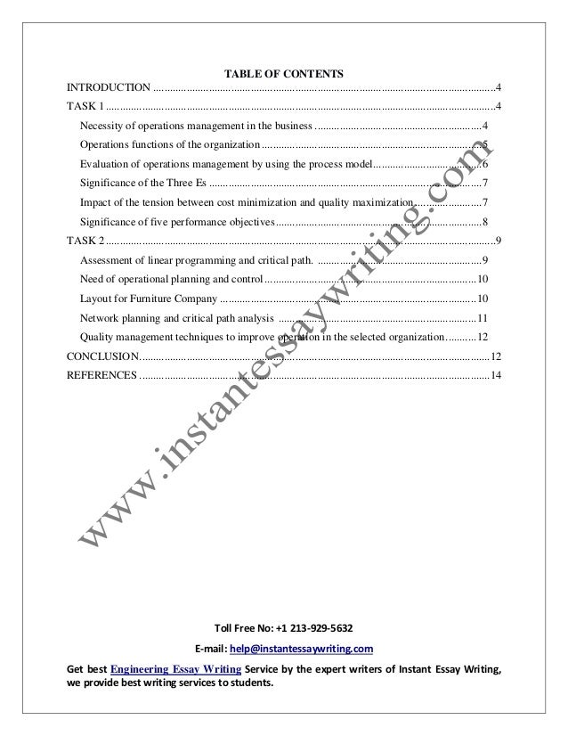 Service operation management essay samples