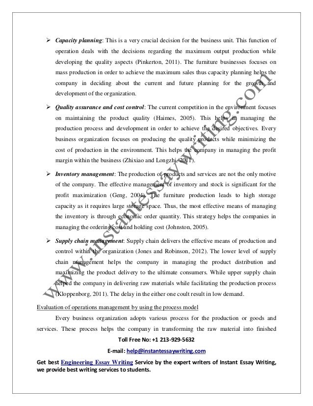 essay on business operations