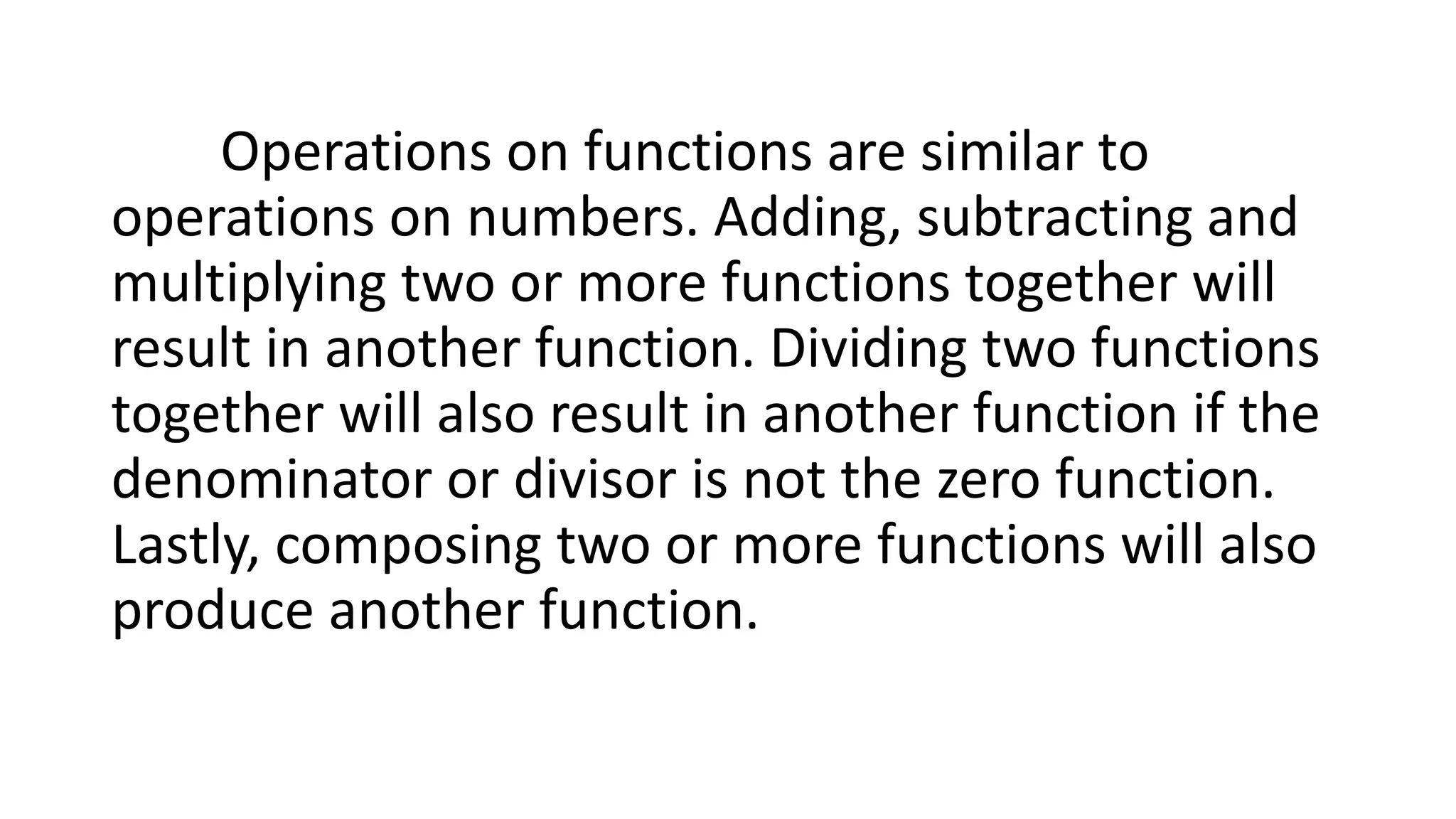 Operation on Functions.pptx | Chemistry | Science