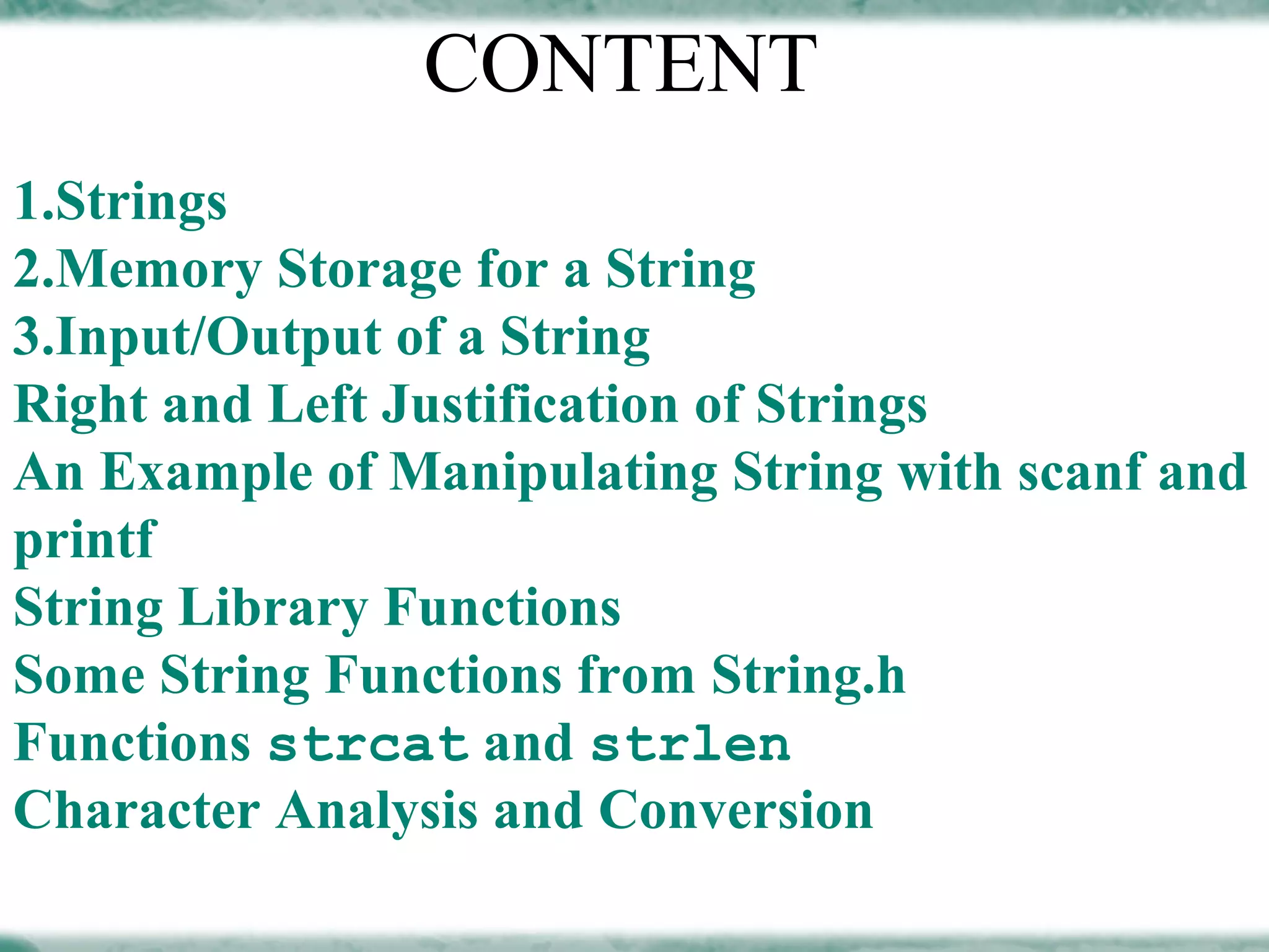 Operation on string presentation | PPT | Programming Languages | Computing