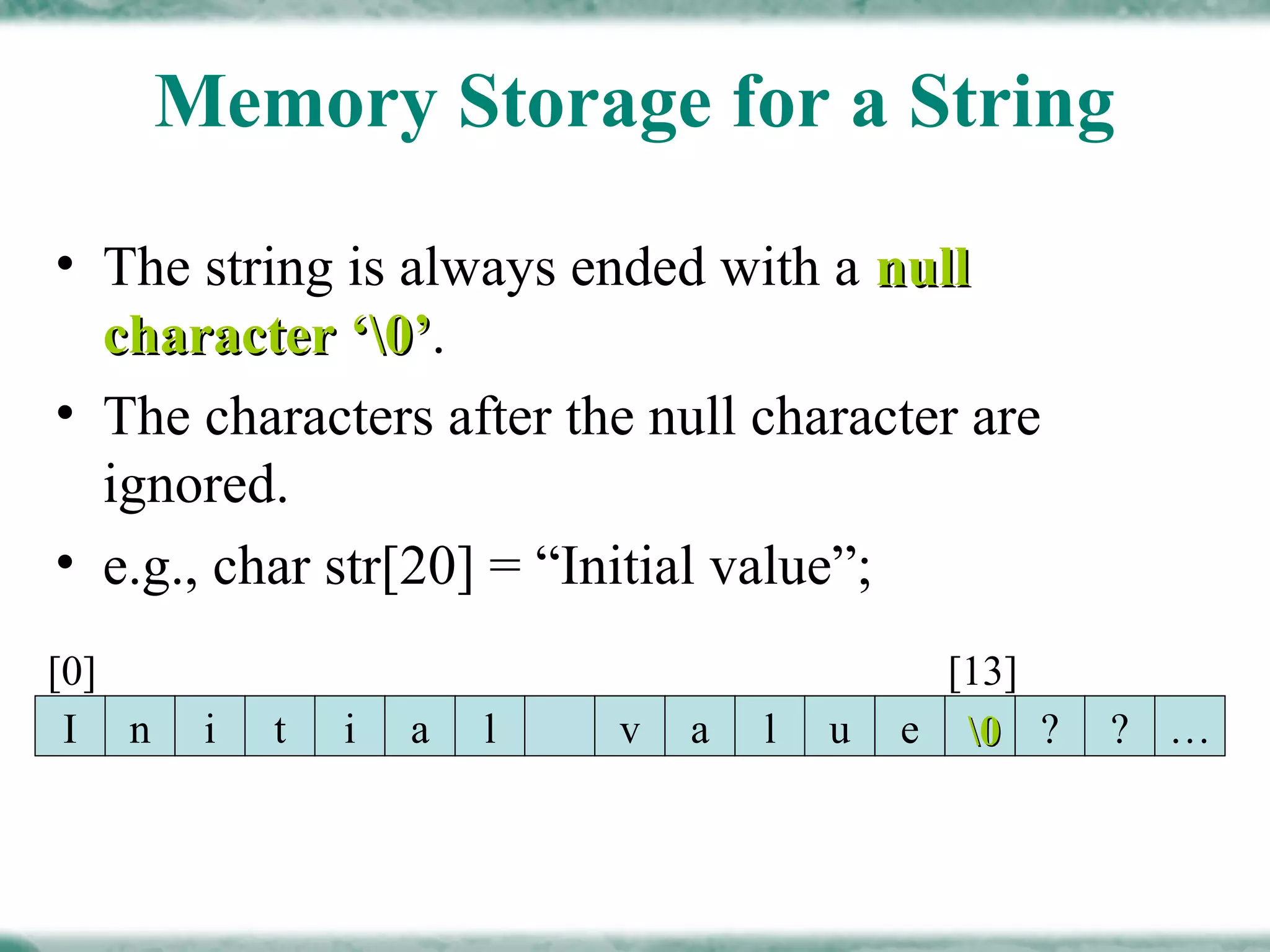 Operation on string presentation | PPT | Programming Languages | Computing