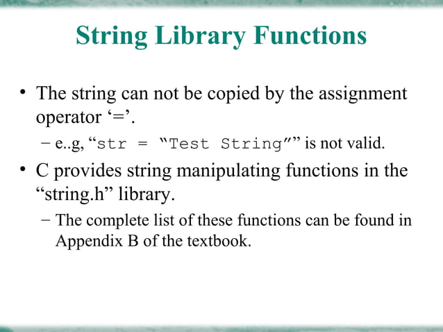 Operation on string presentation | PPT | Programming Languages | Computing