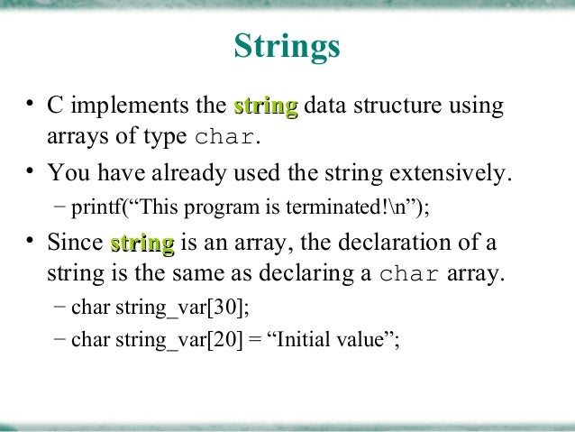 Operation on string presentation