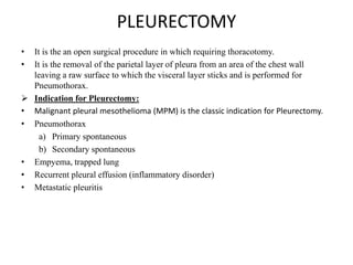Operation on the pleura