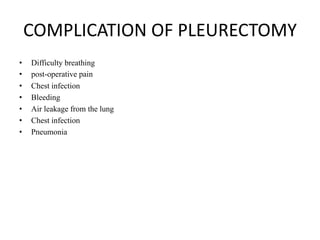 Operation on the pleura