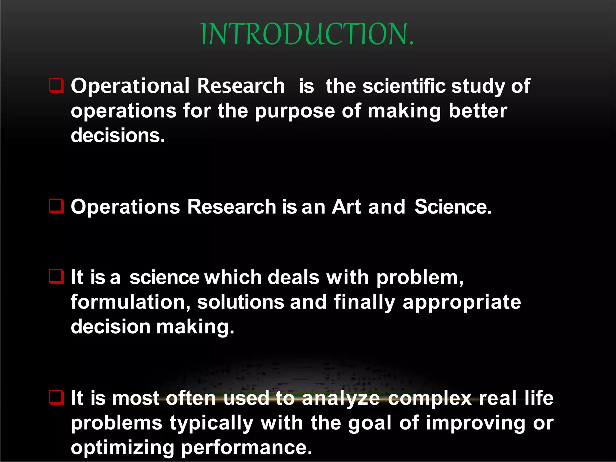 Operation research (definition, phases) | PDF