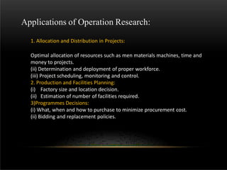 Operations Research Final Project Operation research (definition, phases) | PDF