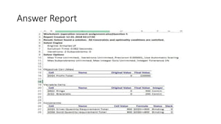 Answer Report