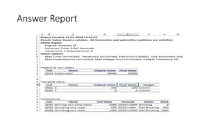 Answer Report