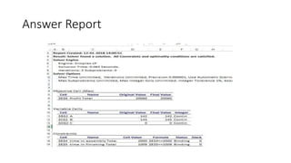 Answer Report