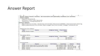 Answer Report