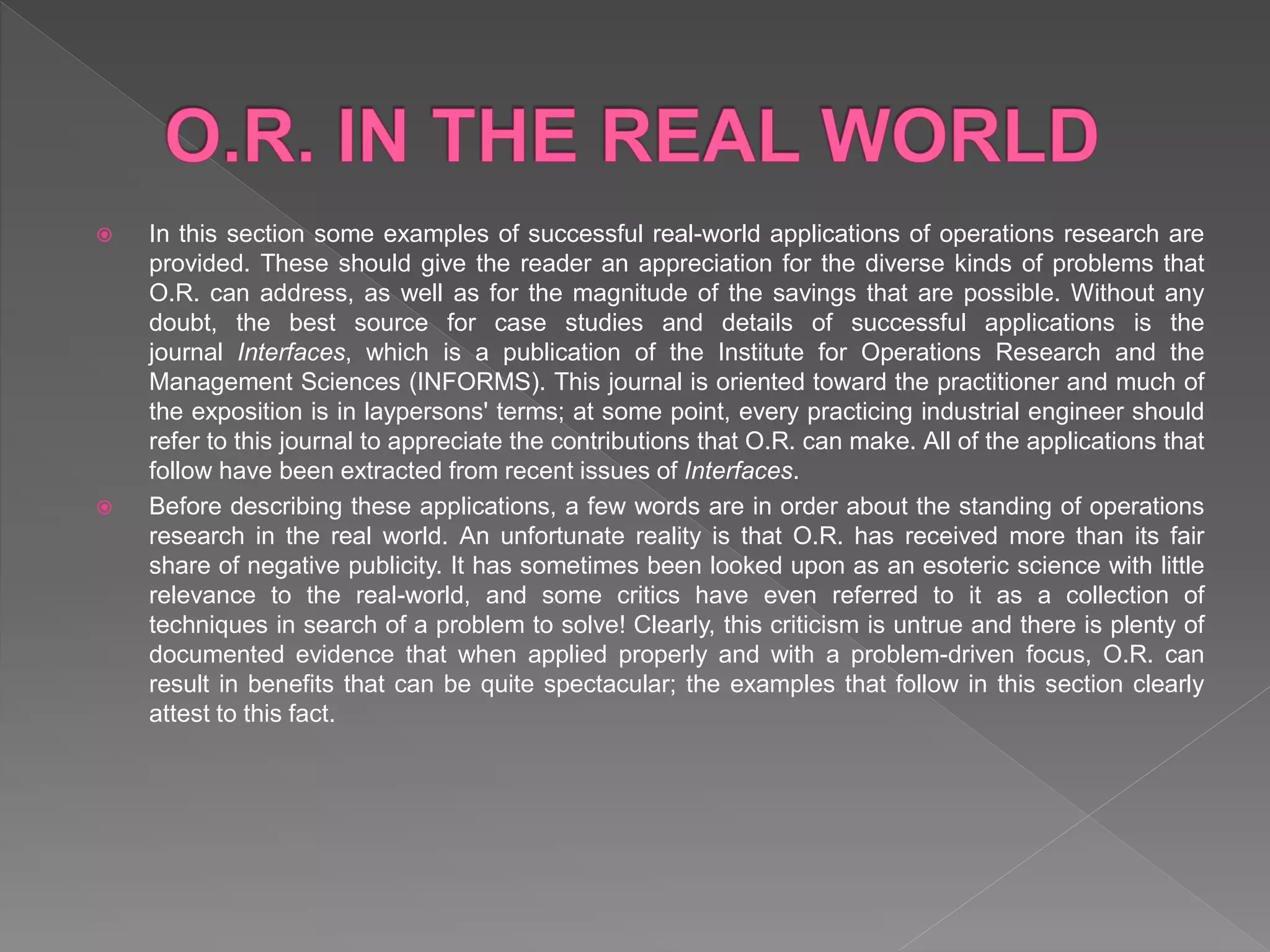 Operation research ppt | PPTX