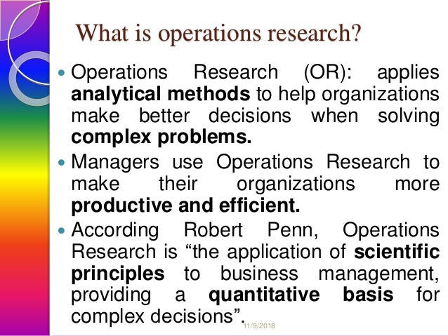 Operation research ppt chapter one