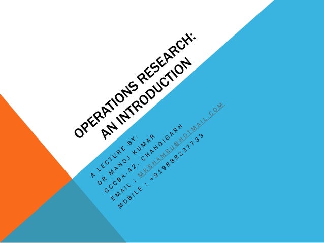 Operations Research An Introduction - 