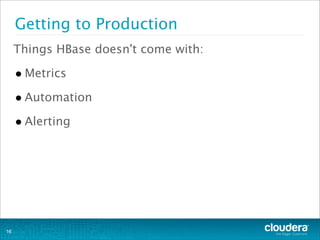 HBaseCon 2013: Apache HBase, Meet Ops. Ops, Meet Apache HBase.