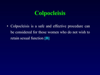 OPERATIONS FOR NULLIPAROUS PROLAPSE AND VAGINAL VAULT PROLAPSE, Mob ...